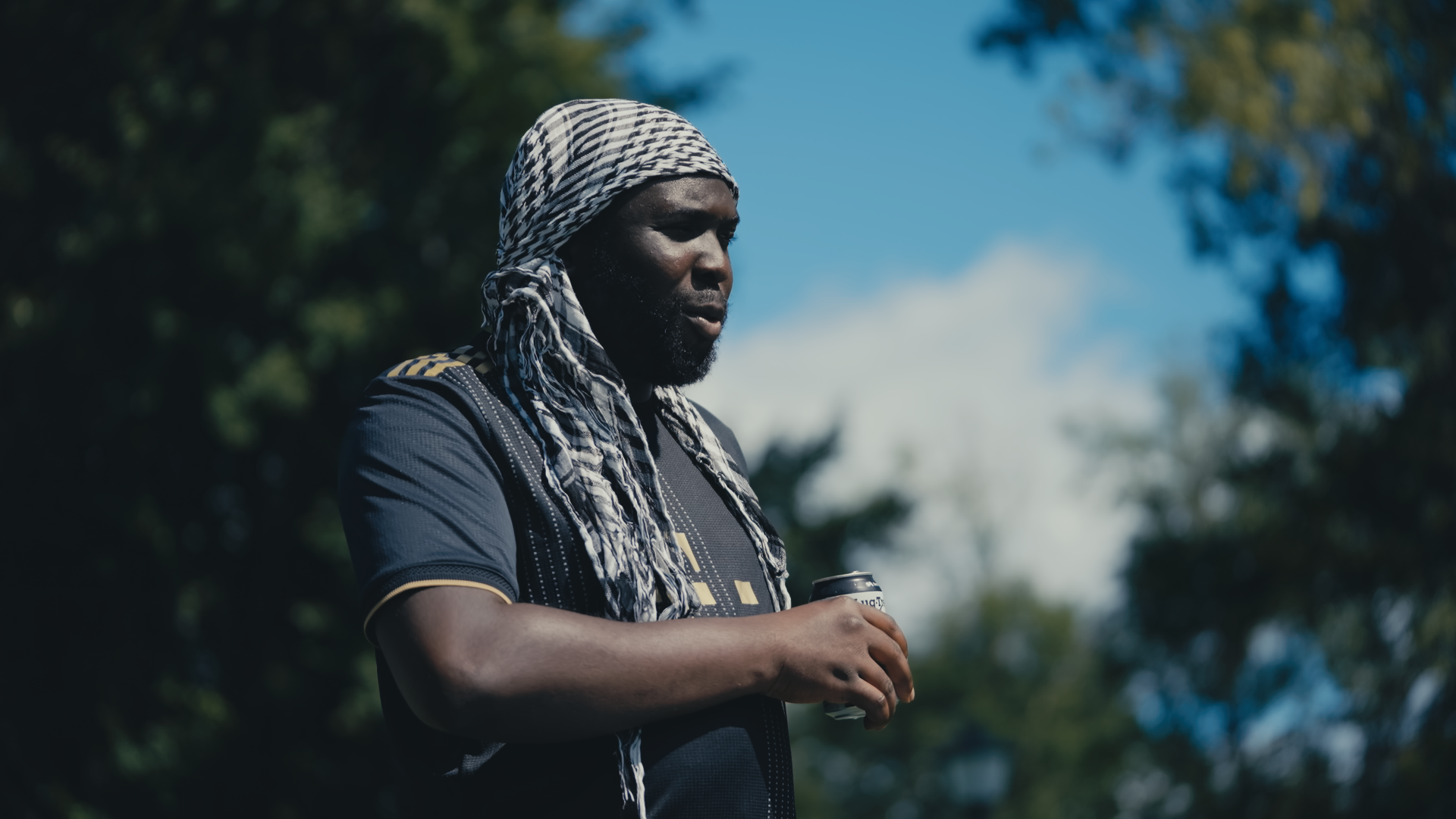 Digital Marketer, Ola, enjoying the music and a cold beer